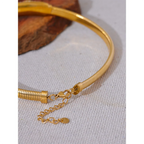 Isalene  Necklaces Gold Green Stone Snake Necklace