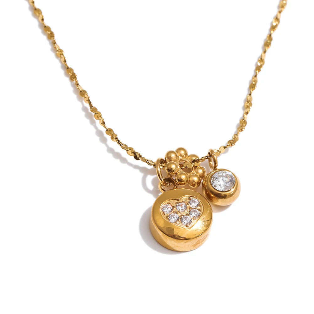 Isalene  Necklaces Gold Juliette Charm Necklace
