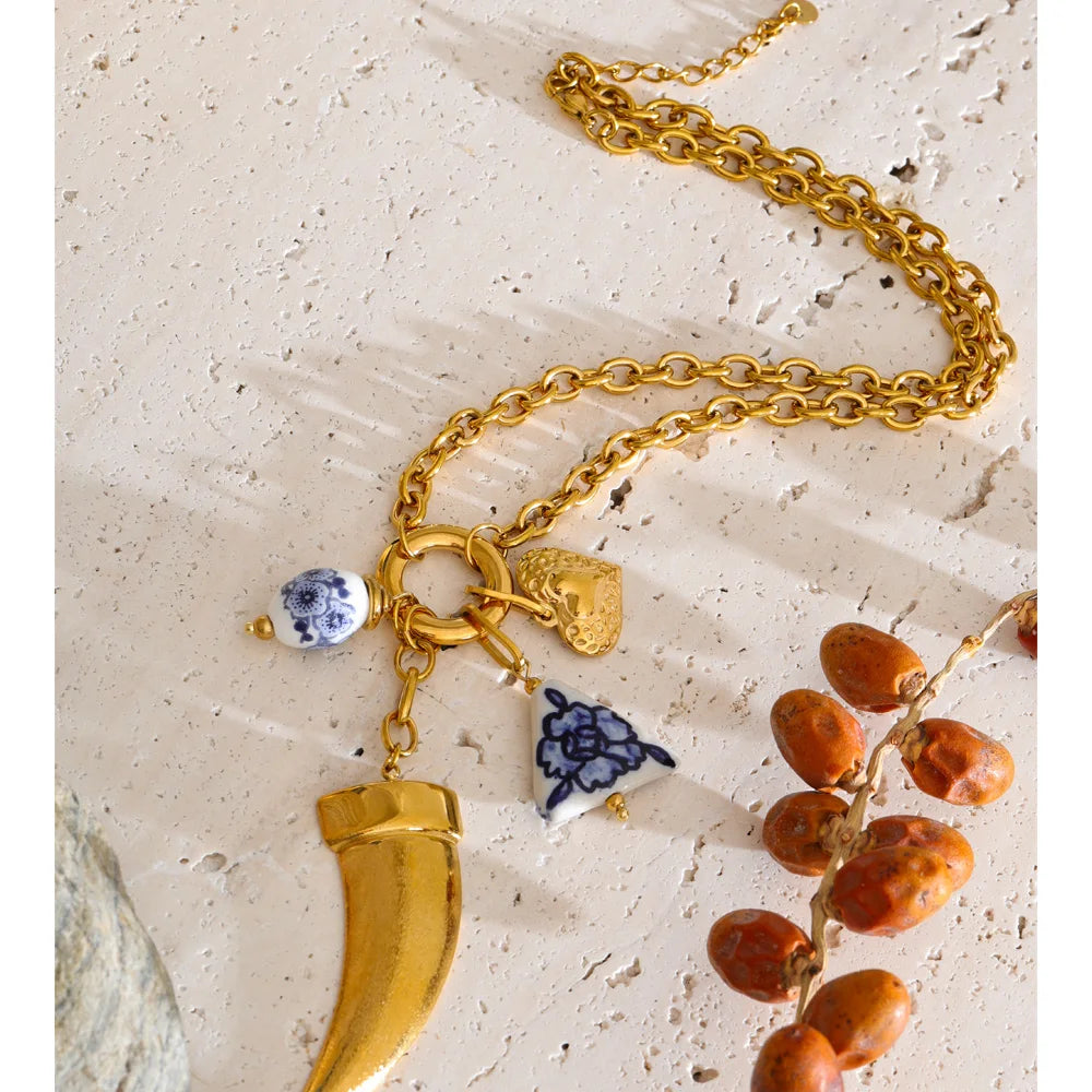 Isalene  Necklaces Gold Lucienne Charm Story Necklace