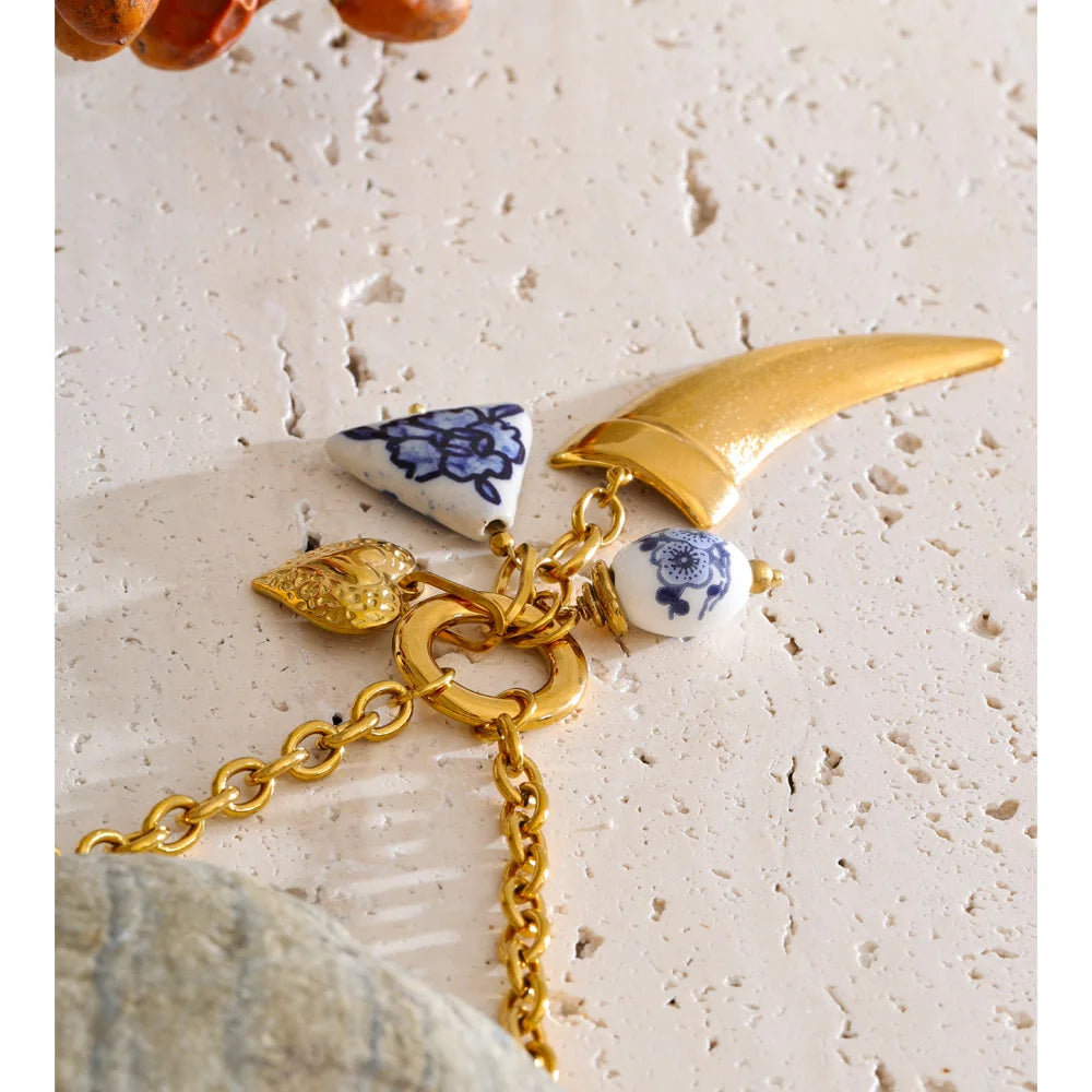 Isalene  Necklaces Gold Lucienne Charm Story Necklace