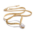 Isalene  Necklaces Gold Luma Teardrop Chain Necklace