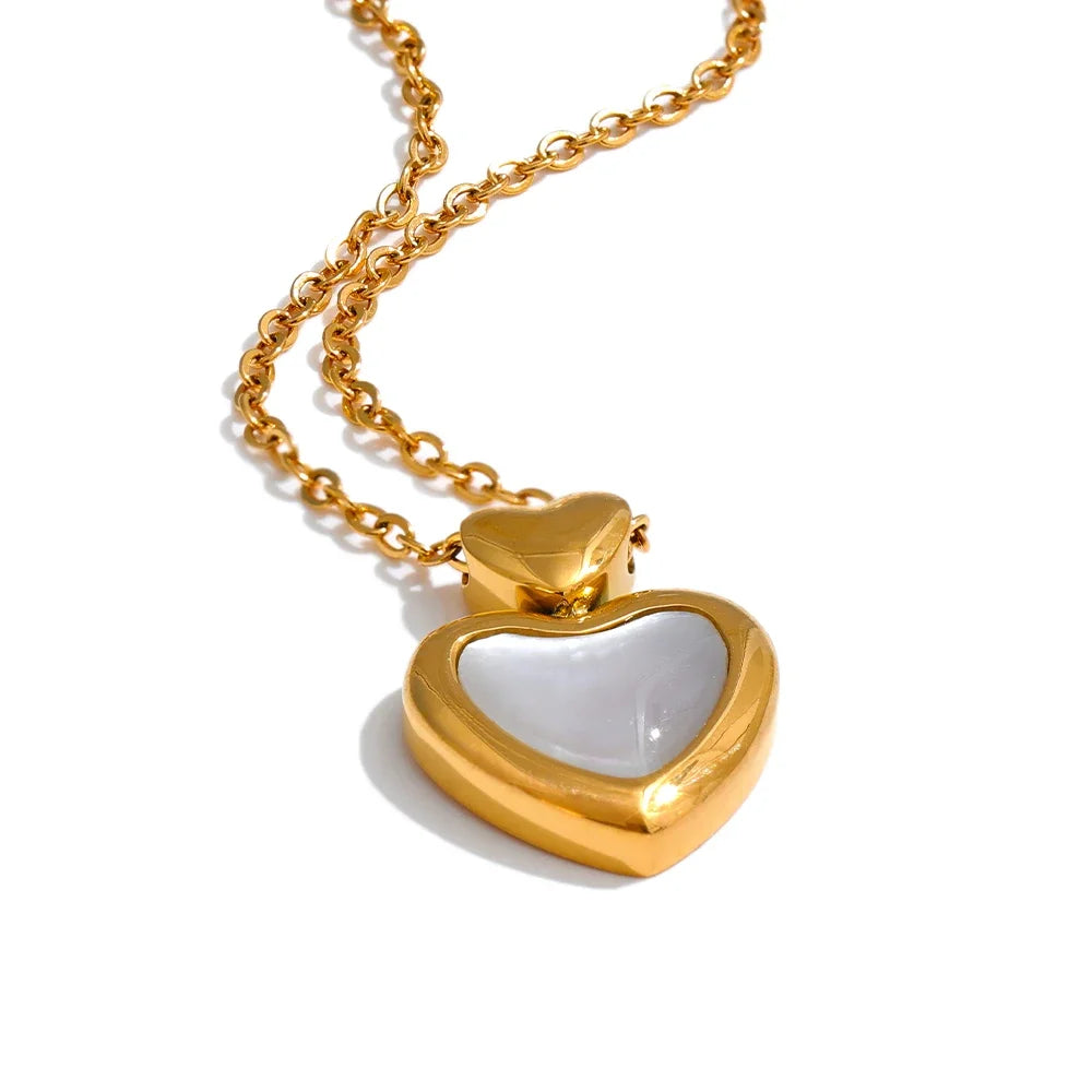Isalene  Necklaces Gold Luminous Heart Pendant Necklace