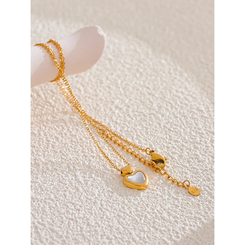 Isalene  Necklaces Gold Luminous Heart Pendant Necklace