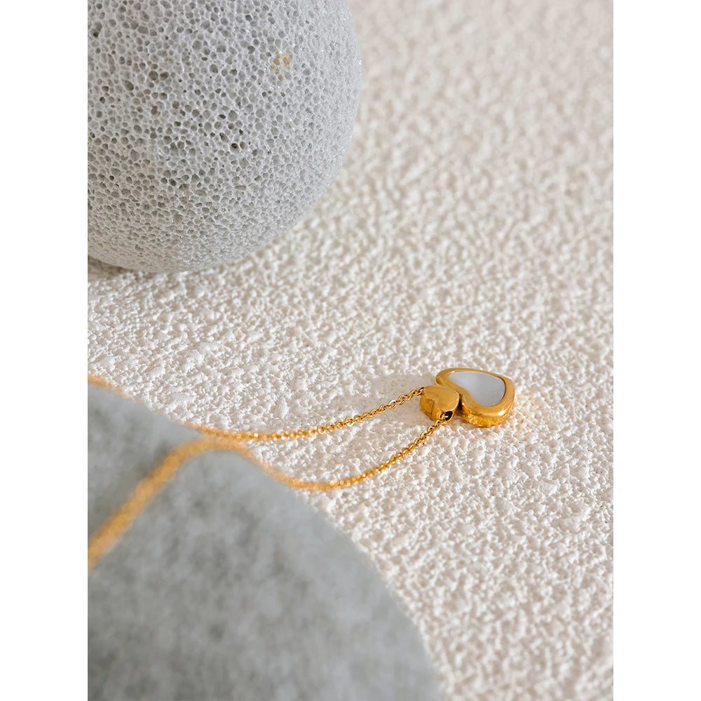 Isalene  Necklaces Gold Luminous Heart Pendant Necklace