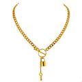 Isalene  Necklaces Gold Luna Lock & Key Necklace