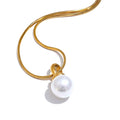 Isalene  Necklaces Gold Luna Pearl Drop Necklace