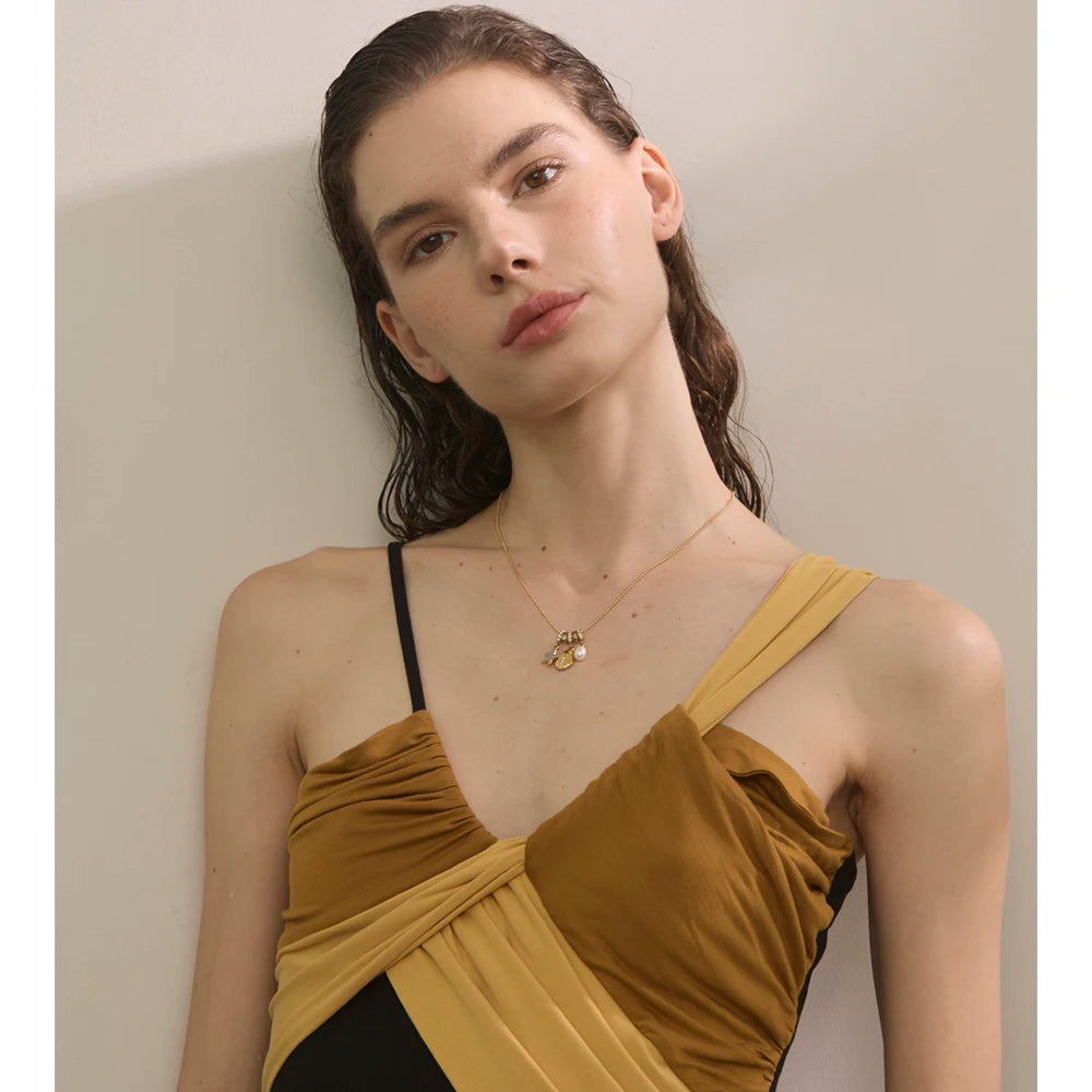 Isalene  Necklaces Gold Marina Charm Necklace
