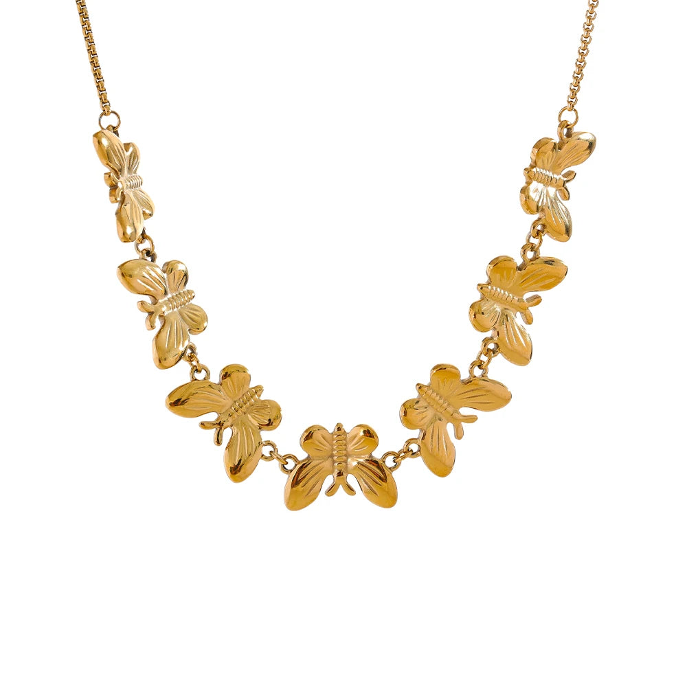 Isalene  Necklaces Gold Mariposa Charm Necklace