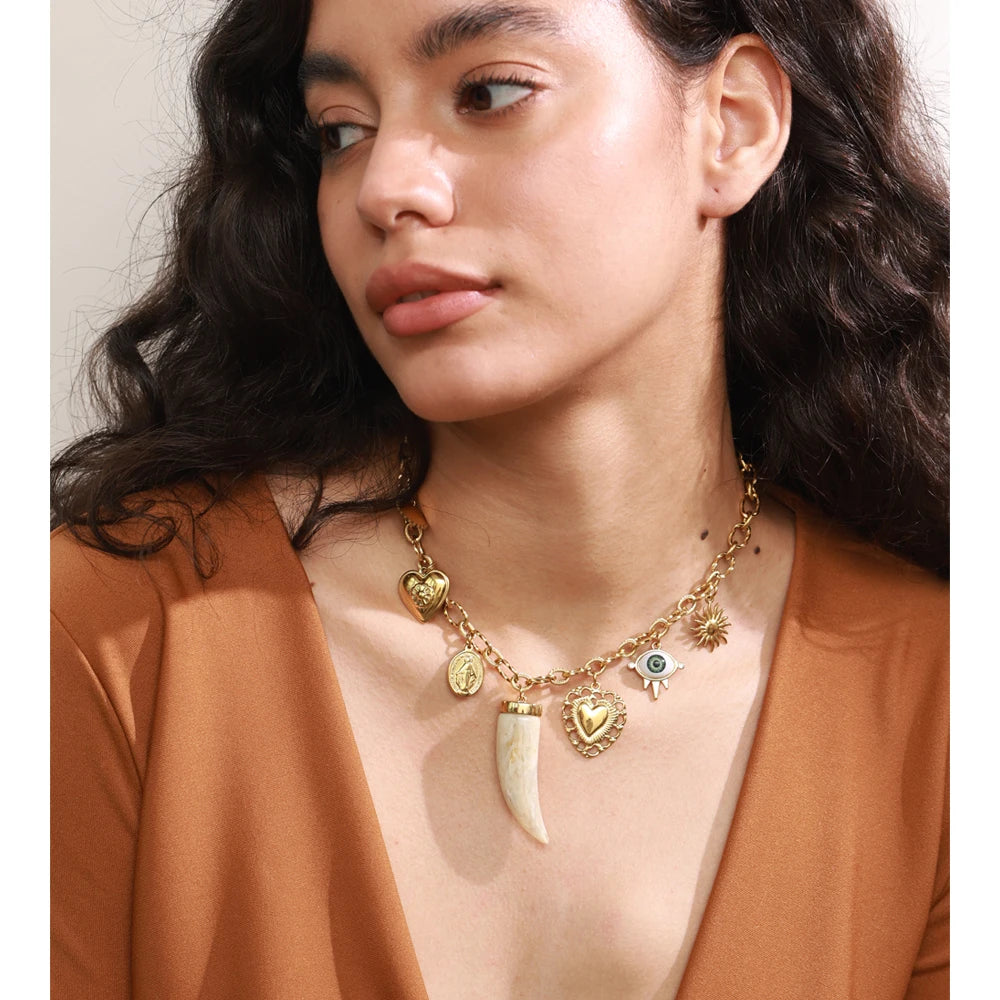 Isalene  Necklaces Gold / Mixed Charms / Adjustable (16–18 inches) Guardian Charm Chain