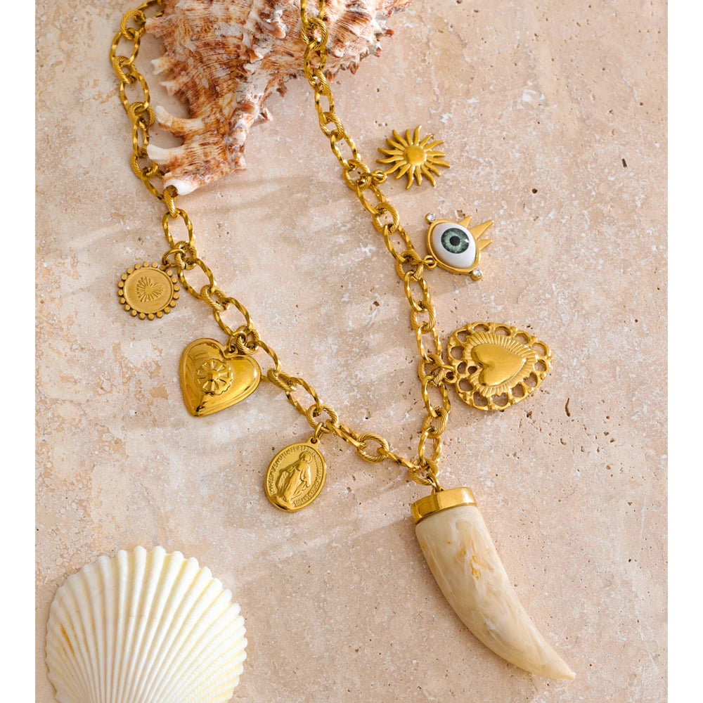 Isalene  Necklaces Gold / Mixed Charms / Adjustable (16–18 inches) Guardian Charm Chain