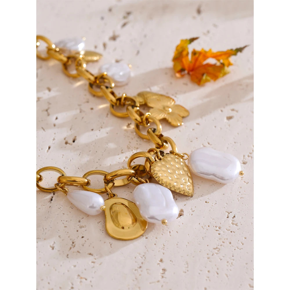 Isalene  Necklaces Gold Oceana Charm Necklace
