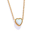 Isalene  Necklaces Gold Opal Heart Necklace