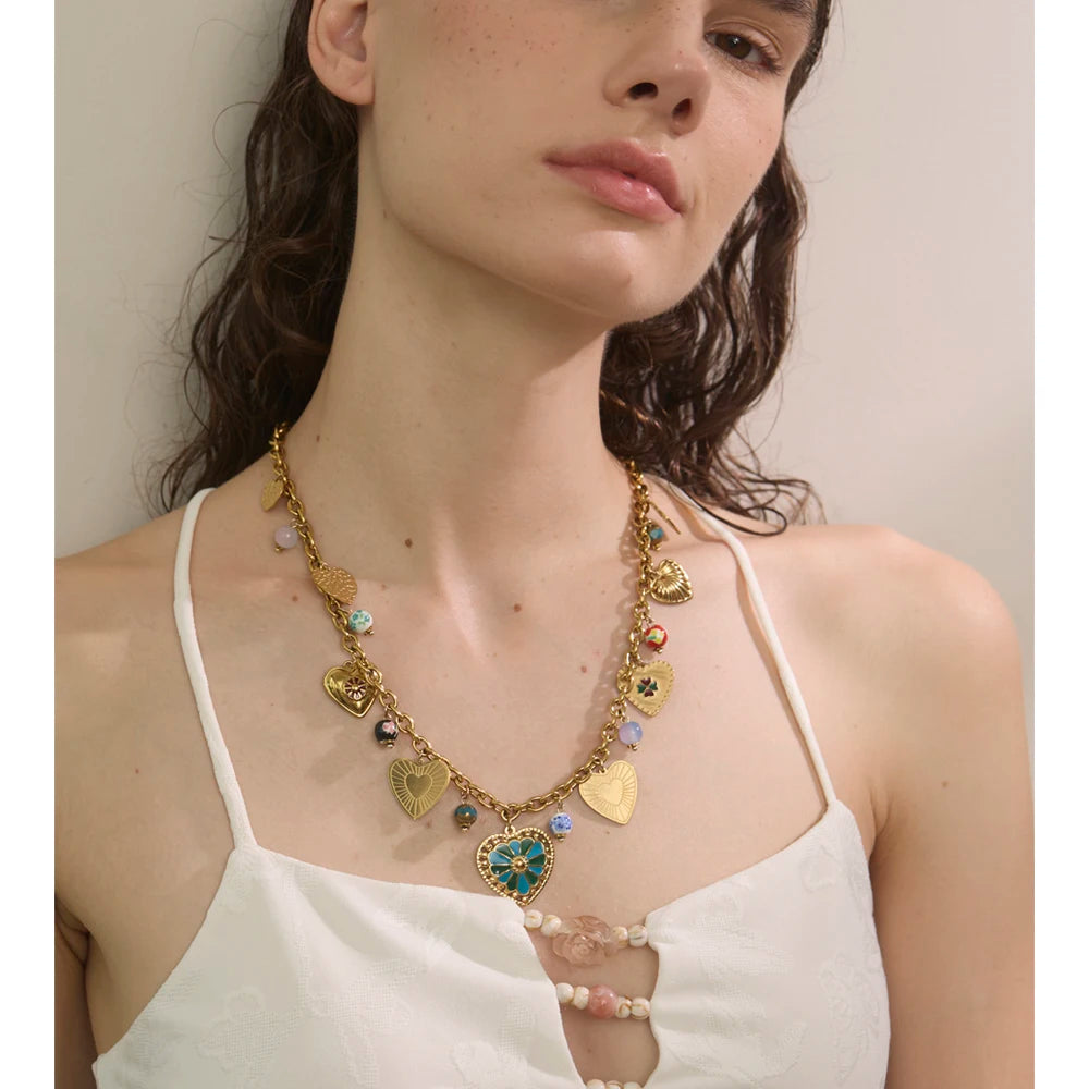 Isalene  Necklaces Gold Paloma Charm Necklace