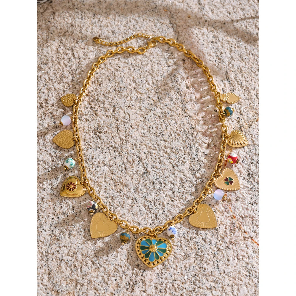 Isalene  Necklaces Gold Paloma Charm Necklace