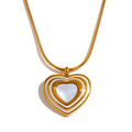 Isalene  Necklaces Gold Retro Heart Pendant Necklace