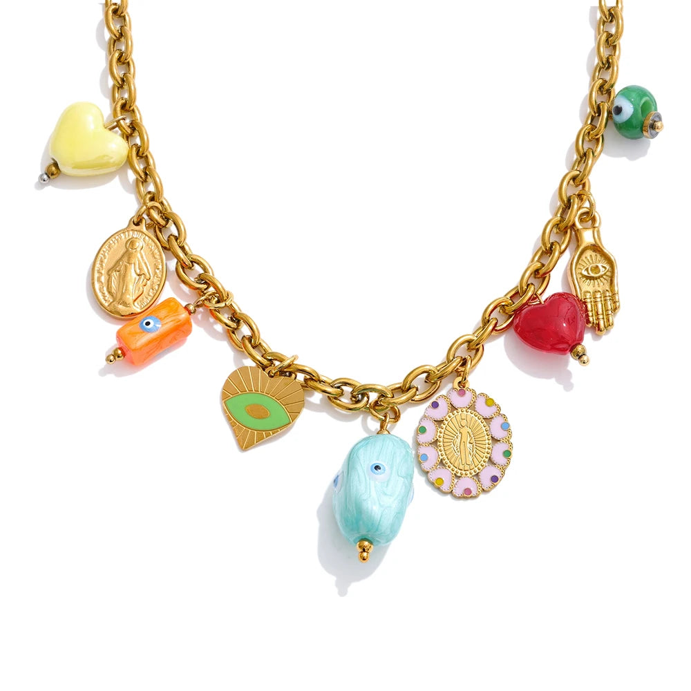 Isalene  Necklaces Gold Seraphina Charm Necklace