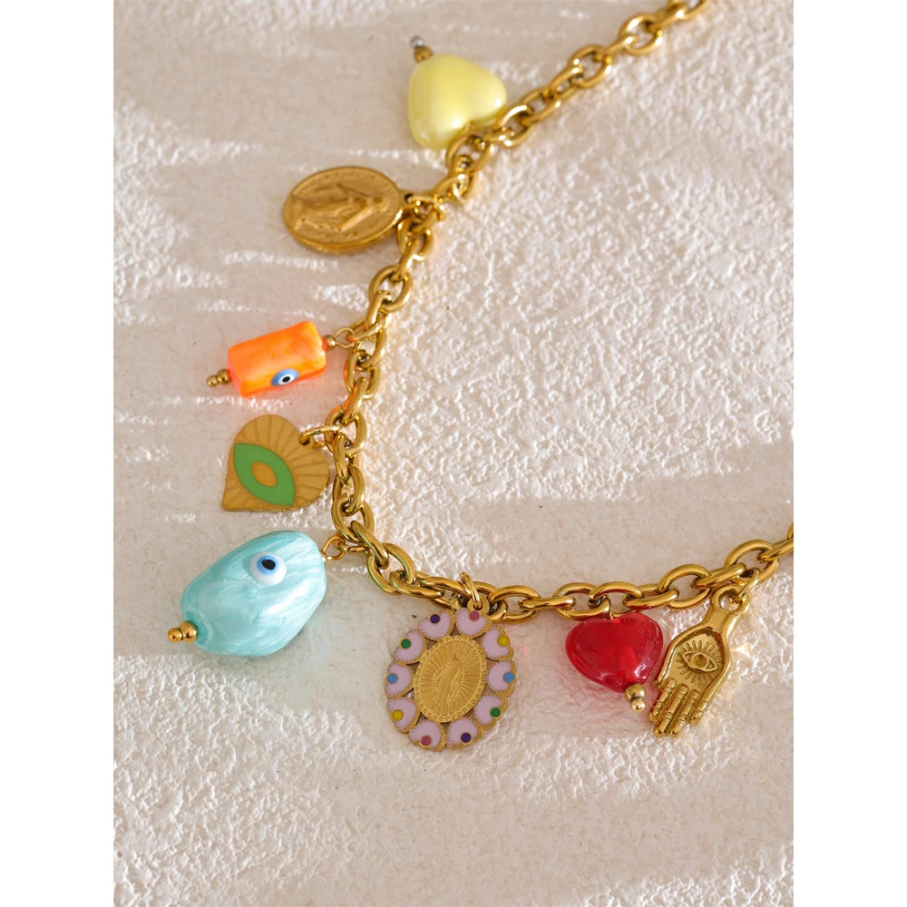 Isalene  Necklaces Gold Seraphina Charm Necklace