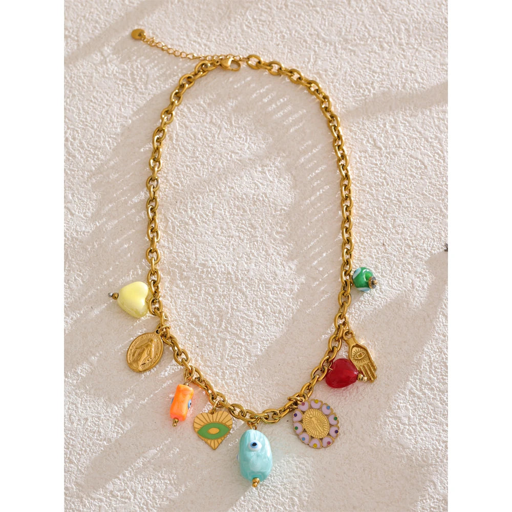 Isalene  Necklaces Gold Seraphina Charm Necklace