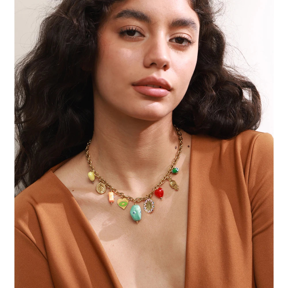 Isalene  Necklaces Gold Seraphina Charm Necklace
