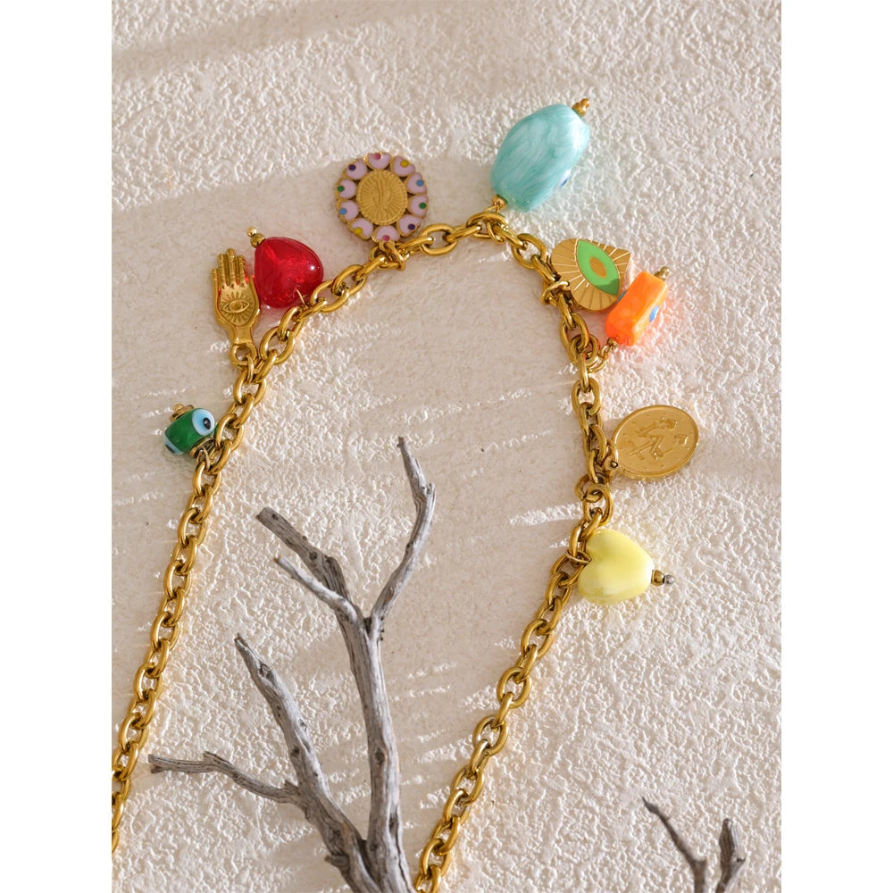 Isalene  Necklaces Gold Seraphina Charm Necklace