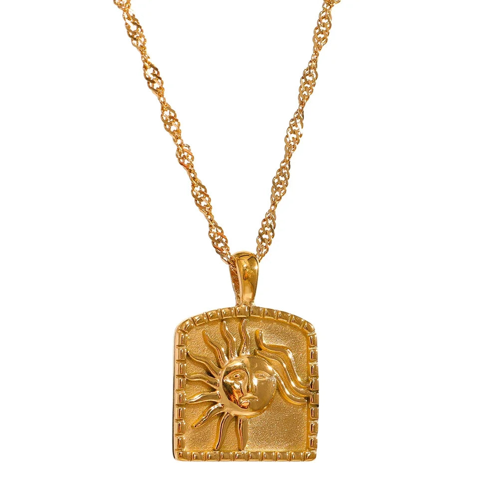 Isalene  Necklaces Gold Solara Sun Goddess Necklace