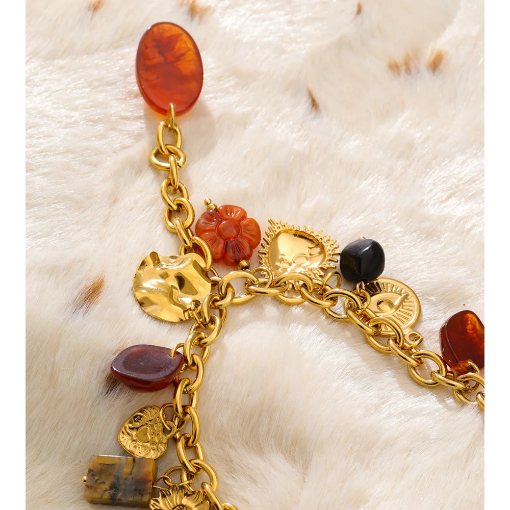 Isalene  Necklaces Gold Solstice Charm Necklace