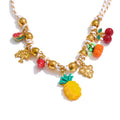 Isalene  Necklaces Gold Tutti Frutti Charm Necklace