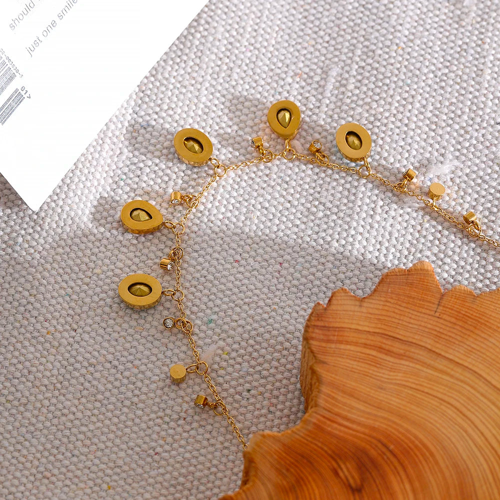 Isalene  Necklaces Gold Valentina Jewel Cascade Necklace