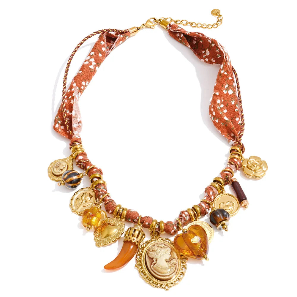 Isalene  Necklaces Gold Valerina Vintage Charm Necklace