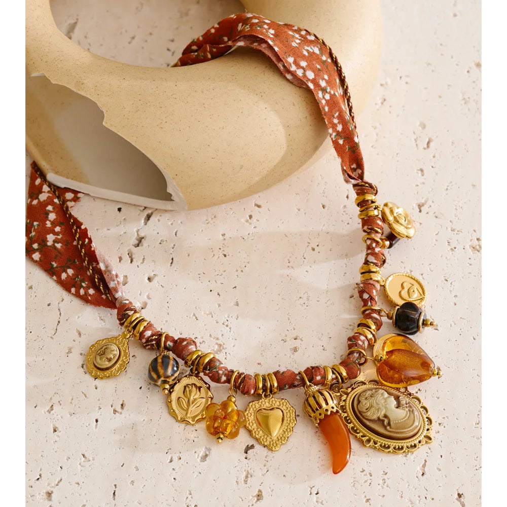 Isalene  Necklaces Gold Valerina Vintage Charm Necklace