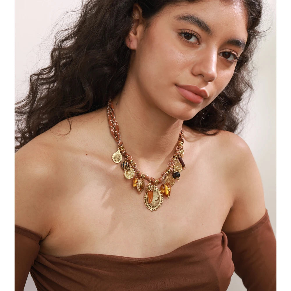 Isalene  Necklaces Gold Valerina Vintage Charm Necklace