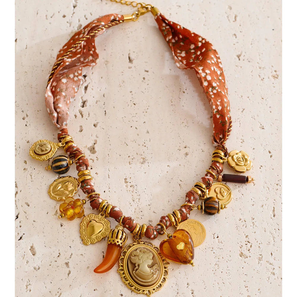 Isalene  Necklaces Gold Valerina Vintage Charm Necklace