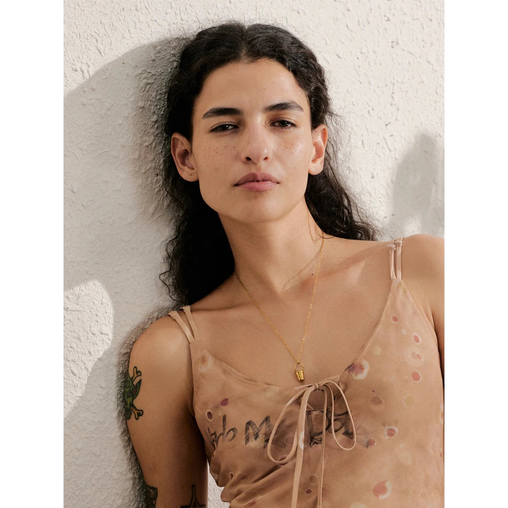 Isalene  Necklaces Gold Violetta Gem Necklace