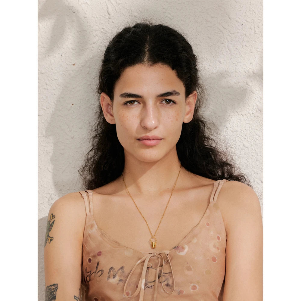 Isalene  Necklaces Gold Violetta Gem Necklace