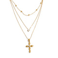 Isalene  Necklaces Gold Vivienne Cross Layered Necklace