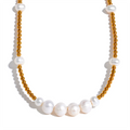 Isalene  Necklaces Gold Vivienne Pearl Beaded Necklace
