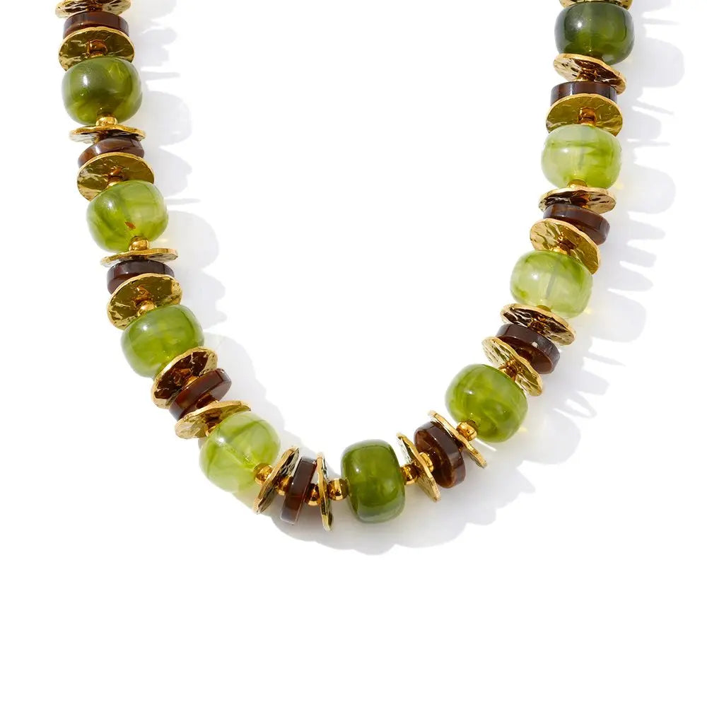 Isalene  Necklaces Green Mix Luna Gemstone Harmony Necklace