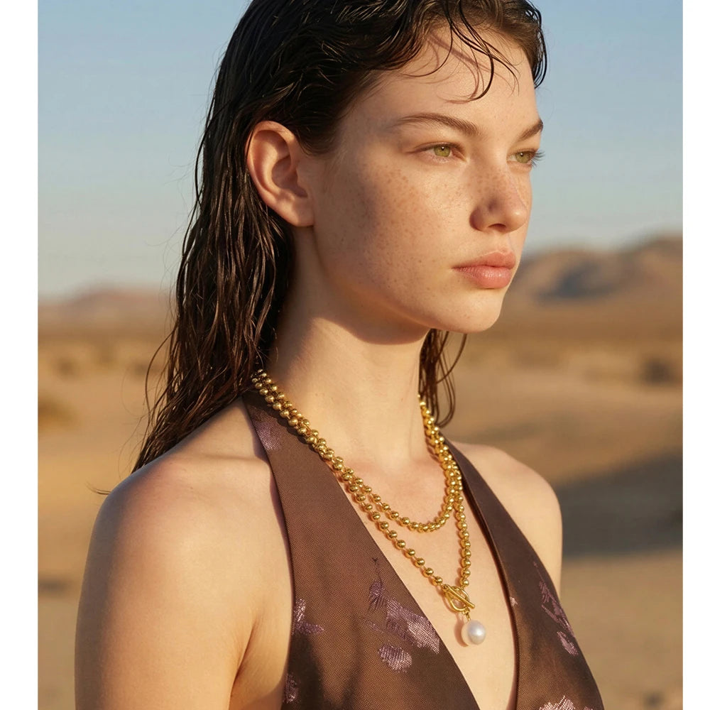 Isalene  Necklaces Isabella Pearl Toggle Necklace