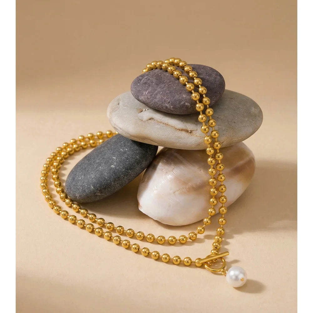 Isalene  Necklaces Isabella Pearl Toggle Necklace
