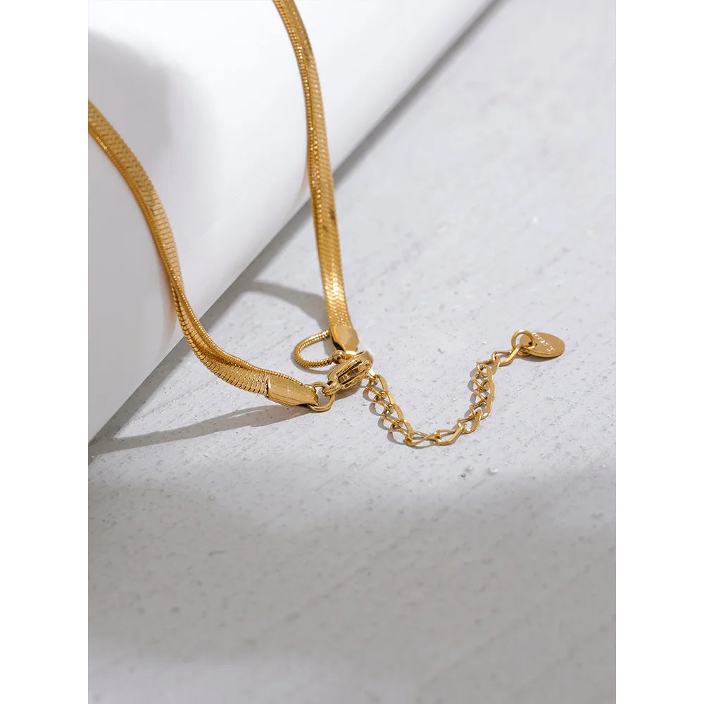 Isalene  Necklaces Luna Dual Chain Egg Pendant Necklace