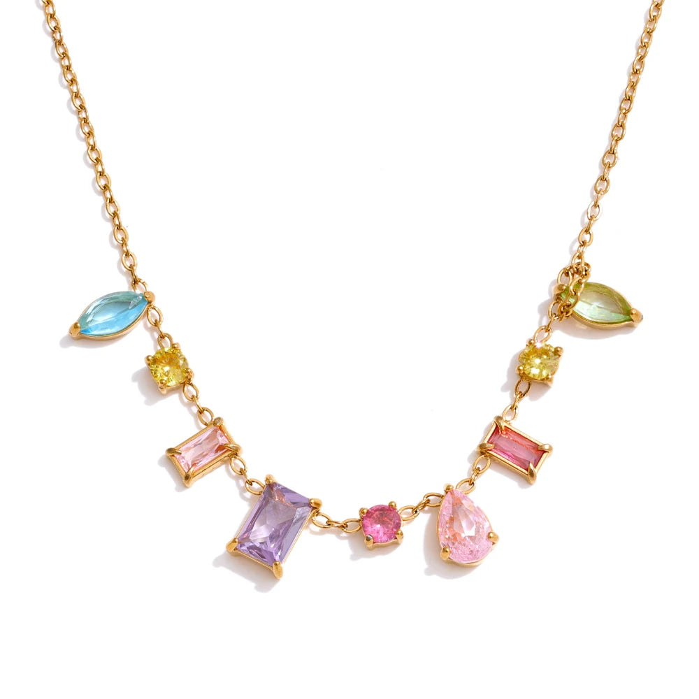 Isalene  Necklaces Multi Color Lucienne Crystal Necklace