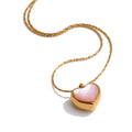 Isalene  Necklaces Pink Rosalie Heart Necklace