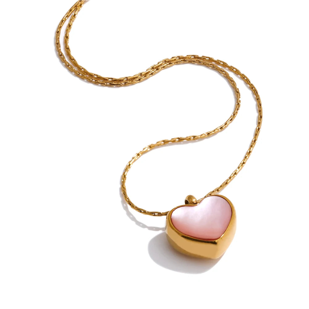 Isalene  Necklaces Pink Rosalie Heart Necklace