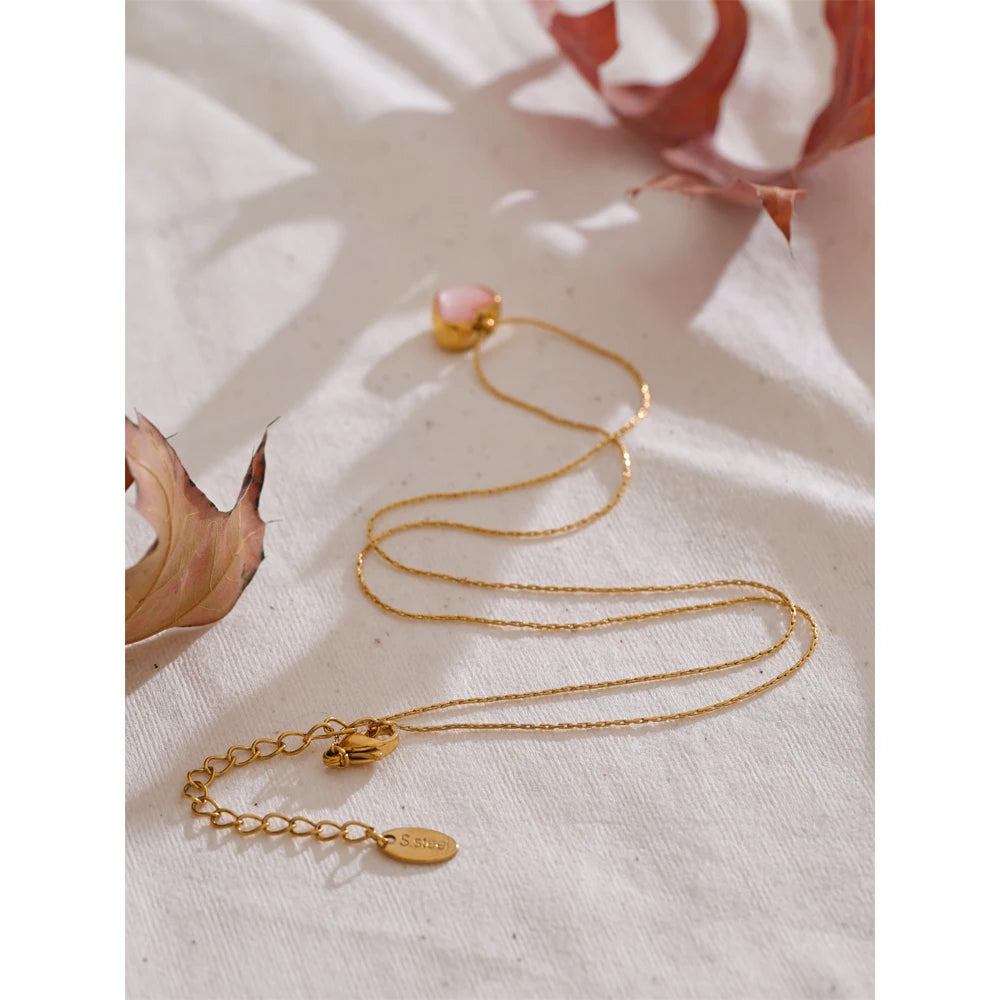 Isalene  Necklaces Pink Rosalie Heart Necklace