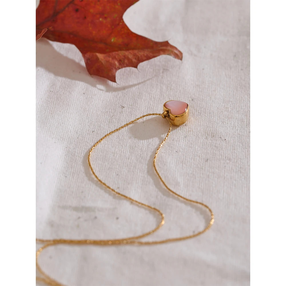Isalene  Necklaces Pink Rosalie Heart Necklace