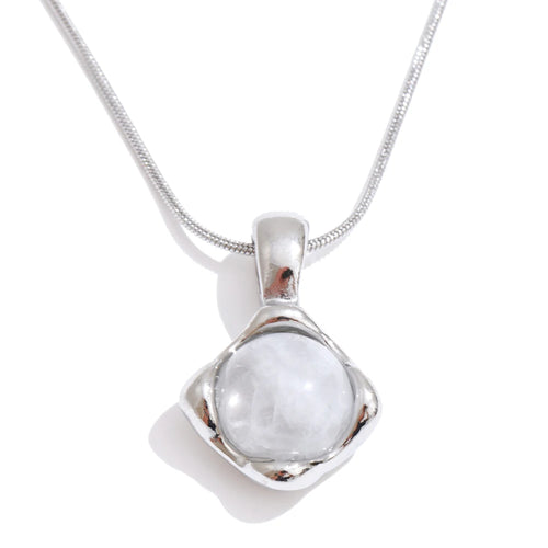 Isalene  Necklaces Silver Aurelia Stone Pendant Necklace