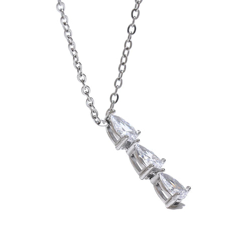 Isalene  Necklaces Silver Aurora Triple Drop Necklace