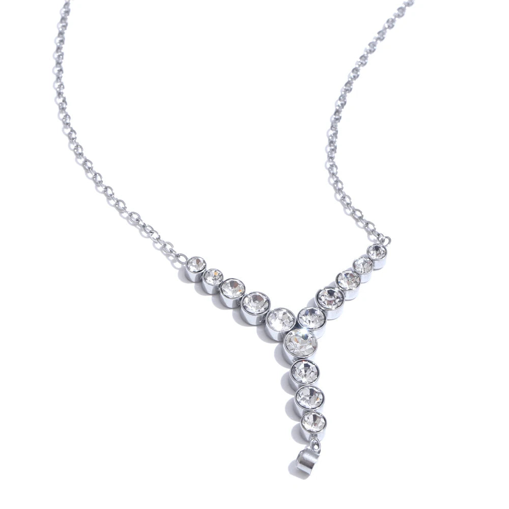 Isalene  Necklaces Silver Celestine Crystal Necklace