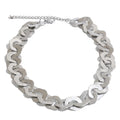 Isalene  Necklaces Silver Sculpted Link Necklace