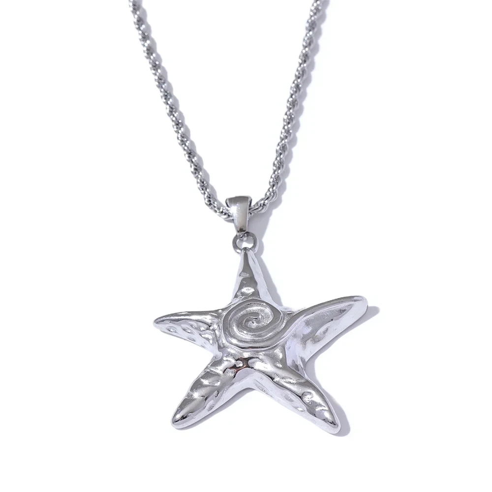 Isalene  Necklaces Silver Sirena Star Pendant Necklace
